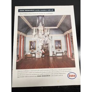Vintage 1956 ESSO Research Williamsburg Magazine Ad Gas Oil Petroliana Ephemera